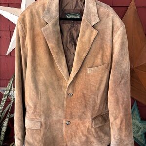 Overland Sheepskin Suede Leather Jacket Coat Blazer Men’s 3XL